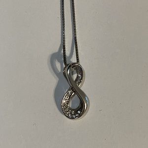 Sterling silver necklace with diamond accent
